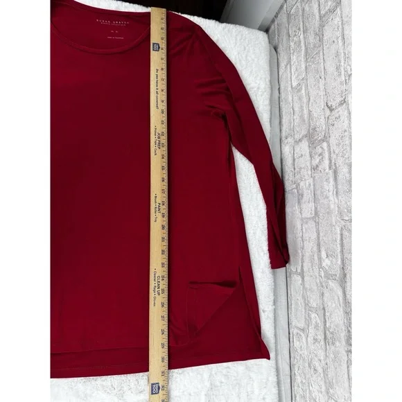 Susan Graver Modern Essentials Liquid Knit Popover Tunic Top Classic Red Size XL - Picture 5 of 9